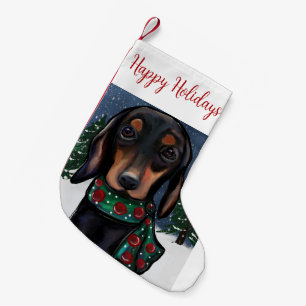 Doxie kleiner weihnachtsstrumpf