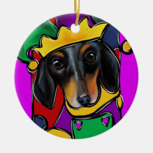 DOXIE MARDI GRAS KERAMIK ORNAMENT