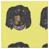 Doxie Mardi Gras Stoff (Nahaufnahme)
