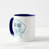 Doxie Mom Mug – Personalized Ice Blue Dachshund Tasse (Vorderseite Links)
