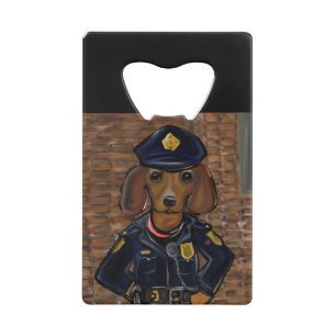 Doxie Polizei Geldbeutel Flaschenöffner