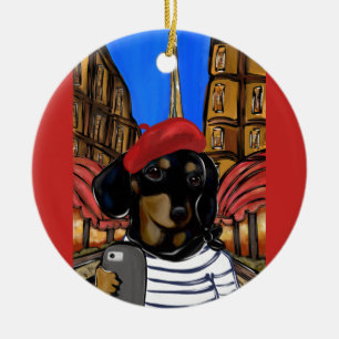 DOXIE SELFIE KERAMIK ORNAMENT