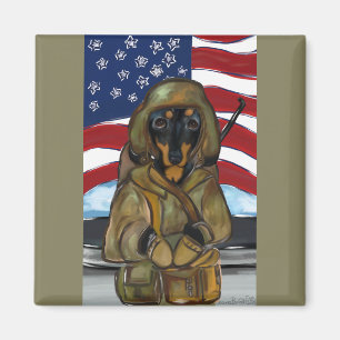 Doxie Soldier Magnet