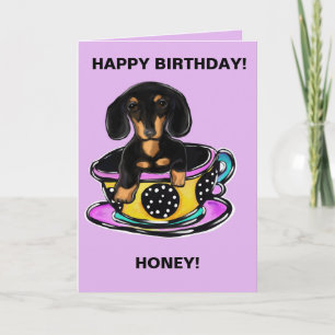 Doxie Teetasse Karte