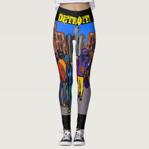 Doxie Town City - DETROIT Leggings