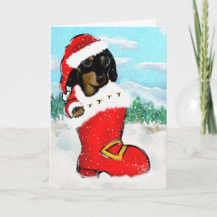 Doxie Weihnachtsmann Karte