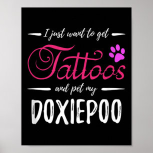 Doxiepoo Dog Lover Tattoo Funny Dog Mama Geschenk Poster