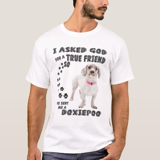 Doxiepoo Quote Mama, Doxiedoodle Vater, Dackel Poo T-Shirt (Vorderseite)