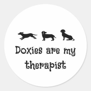 Doxies sind mein Therapeut Süßer Dachshund Runder Aufkleber