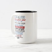 Doxology-Tasse des Holzfällers Zweifarbige Tasse (Vorderseite Links)