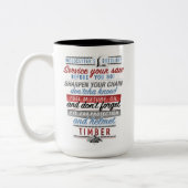 Doxology-Tasse des Holzfällers Zweifarbige Tasse (Links)