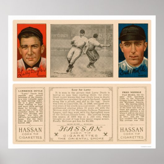 Doyle & Merkle Giants Baseball 1912 Poster (Vorne)