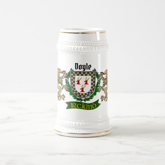Doyle/O'Doyle Irish Shield Personalisiert Beer Ste Bierglas (Mittel)