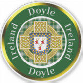 Doyle Shield & Celtic Cross Personalisiert Aufkleber (Vorderseite)