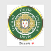 Doyle Shield & Celtic Cross Personalisiert Aufkleber (Blatt)