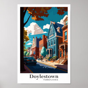 Doylestown Pennsylvania USA Travel Illustration Poster