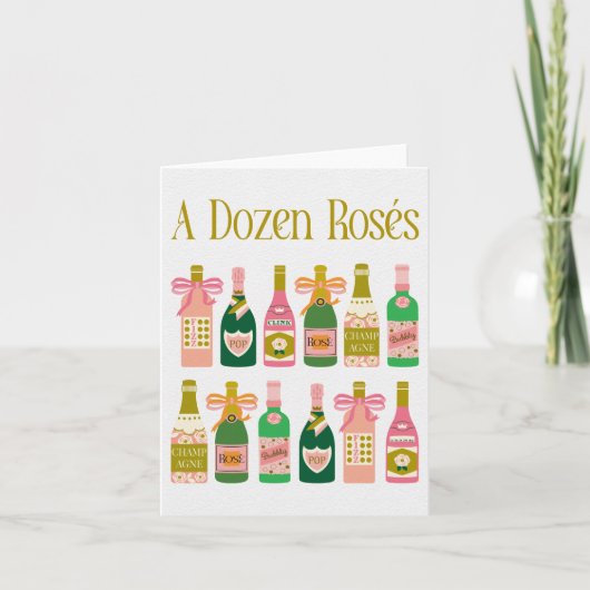 Dozen Rosés Pink Champagne Flaschen Pop Fizz Clink (Vorderseite)
