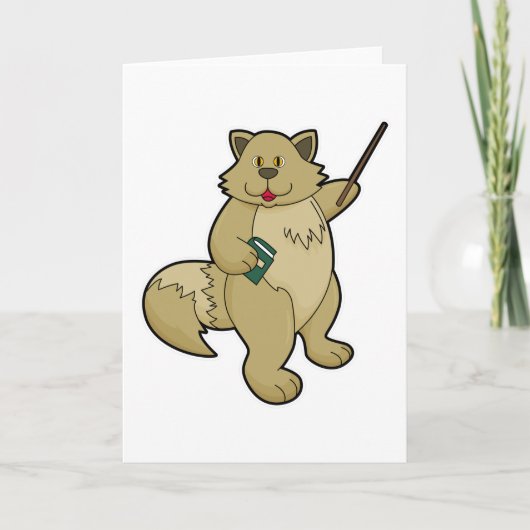 Dozent als Lehrer mit Buch und Zeiger Karte (Vorderseite)