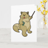 Dozent als Lehrer mit Buch und Zeiger Karte (Gelbe Blume)