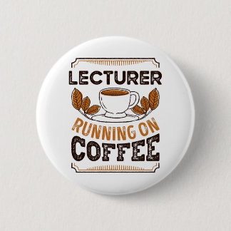 Dozent, der auf Coffee Caffeine Gift läuft Button