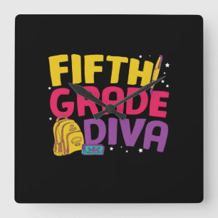 Dozent Fünfte Stufe Diva Quadratische Wanduhr