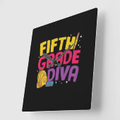 Dozent Fünfte Stufe Diva Quadratische Wanduhr (Winkel)