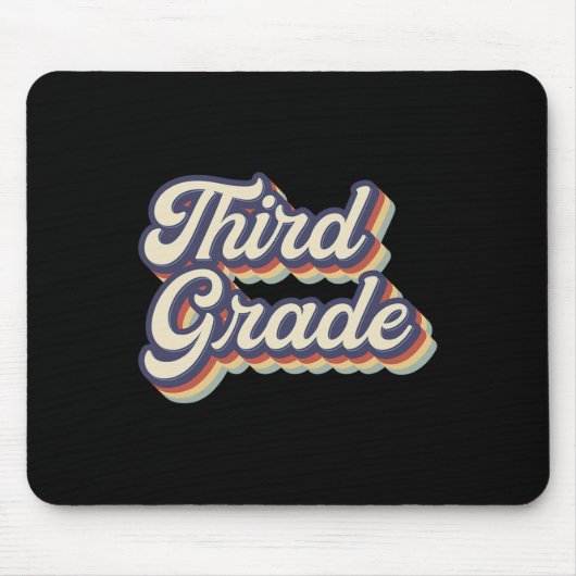 Dozent-Lehrer-Retro-Vintages 3. Klasse-Lehrerteam Mousepad (Vorne)