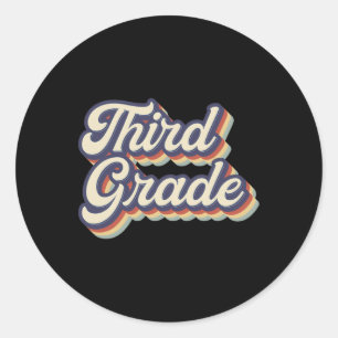 Dozent-Lehrer-Retro-Vintages 3. Klasse-Lehrerteam Runder Aufkleber