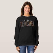 Dozentin Leopard für Frauen bei der Arbeit Sweatshirt (Vorne ganz)