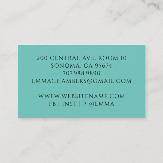 Dozentin Lotus Pose Mandala Green Visitenkarte (Rückseite)