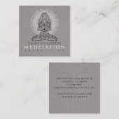 Dozentin Lotus Pose Mandala Quadratische Visitenkarte (Vorne/Hinten)