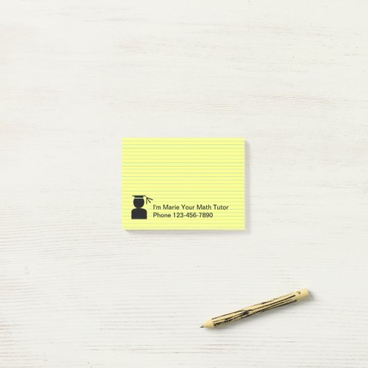 Dozentin Mathe Tutor Thema Post-it Klebezettel (Auf Schreibtisch)