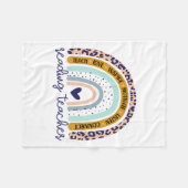 Dozentin Rainbow Leopard Print Reading Specialist Fleecedecke (Vorderseite (Horizontal))