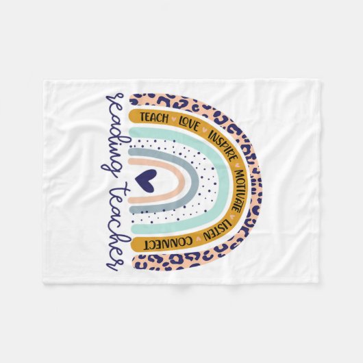 Dozentin Rainbow Leopard Print Reading Specialist Fleecedecke (Vorderseite (Horizontal))