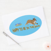 Dozer freut sich, am Rennen teilzunehmen! Ovaler Aufkleber (Umschlag)