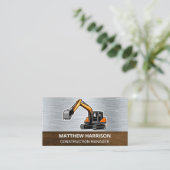 Dozer Vehicle | Metallholz Visitenkarte (Stehend Vorderseite)