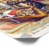 Dozing Cat and Baby Cat, Louis Wain Poster (Ecke)