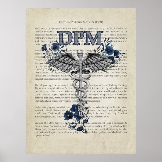 DPM Caduceus Doktor der Medizin Poster (Vorne)