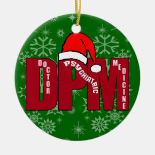 DPM SANKT WEIHNACHTSverzierungs-DOKTOR PSYCHIATRIC Keramik Ornament