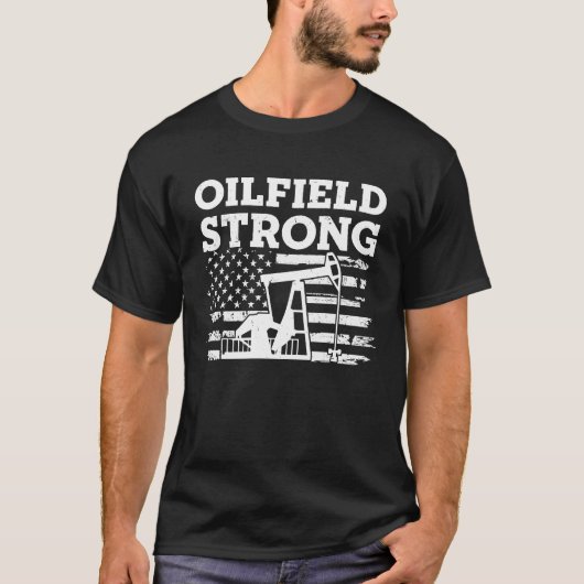 dPMJ Oilfield Strong USA Pride Oilfield Worker 4Th T-Shirt (Vorderseite)