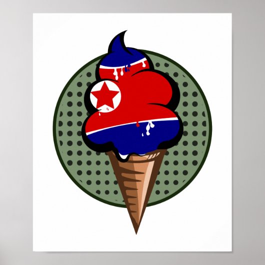 DPRK Eiscreme-Flagge Nordkorea Poster (Vorne)