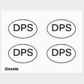 DPS: Internationale Kfz-Regelung. Ovaler Aufkleber (Blatt)