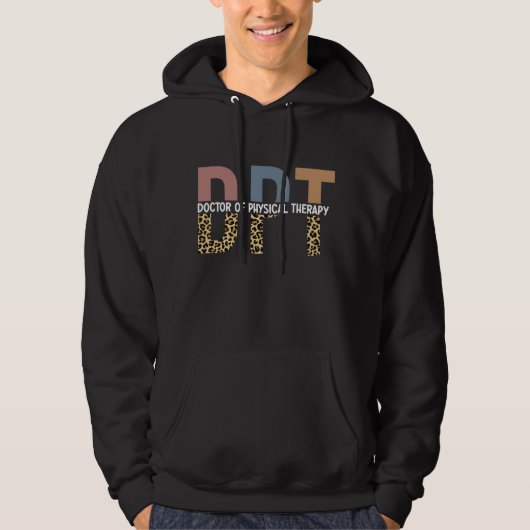 DPT Arzt für Physikalische Therapie Geparden Typog Hoodie (Vorderseite)