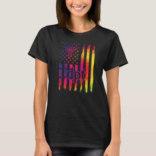 Dpt US Flag Doktor des Physikalischen Therapiearzt T-Shirt (Vorderseite)