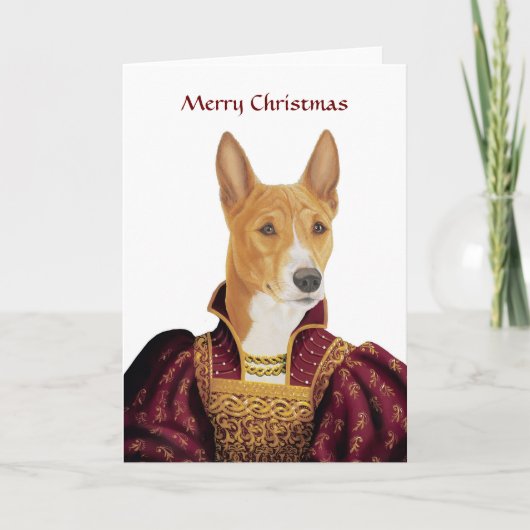DR208 Basenji, Karte der frohen Weihnachten (Vorderseite)