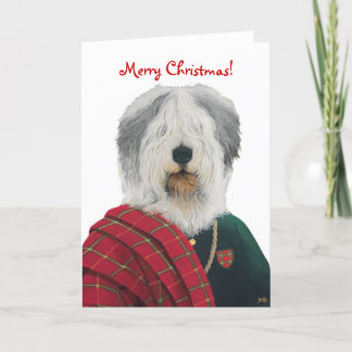 DR.223 Old English Sheepdog Weihnachtskarte Feiertagskarte