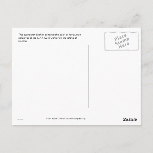 Dr. Ann der Orangutan Postkarte (Rückseite)