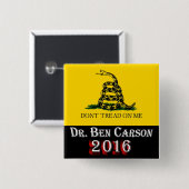 Dr. Ben Carson 2016 - treten Sie nicht auf mir Button (Vorne & Hinten)