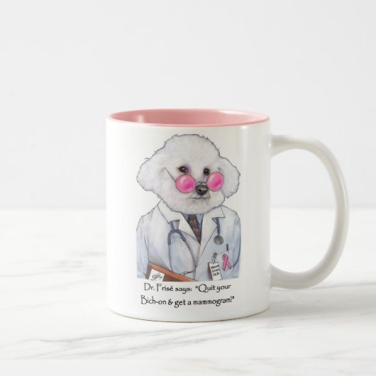 Dr. Bizou Frise auf Mammogramm-Tasse Zweifarbige Tasse (Rechts)