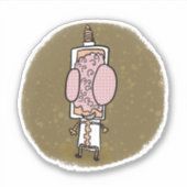 Dr. Brain Comic Book Style Sticker (Vorderseite)